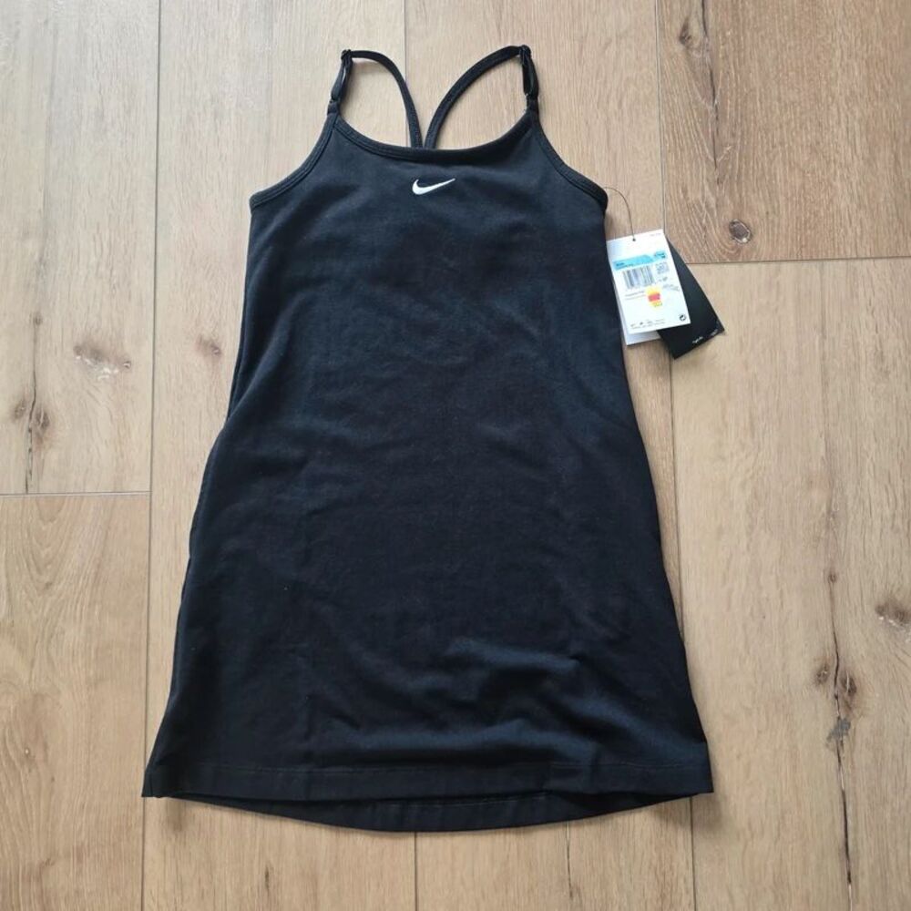 Nike Big Girls Black Athletic Cami tennis Dress Sz Medium